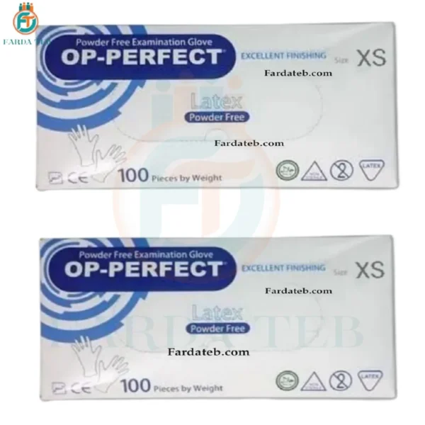 خرید قیمت دستکش لاتکس اوپی پرفکت سایز ایکس اسمال xs بدون پودر
