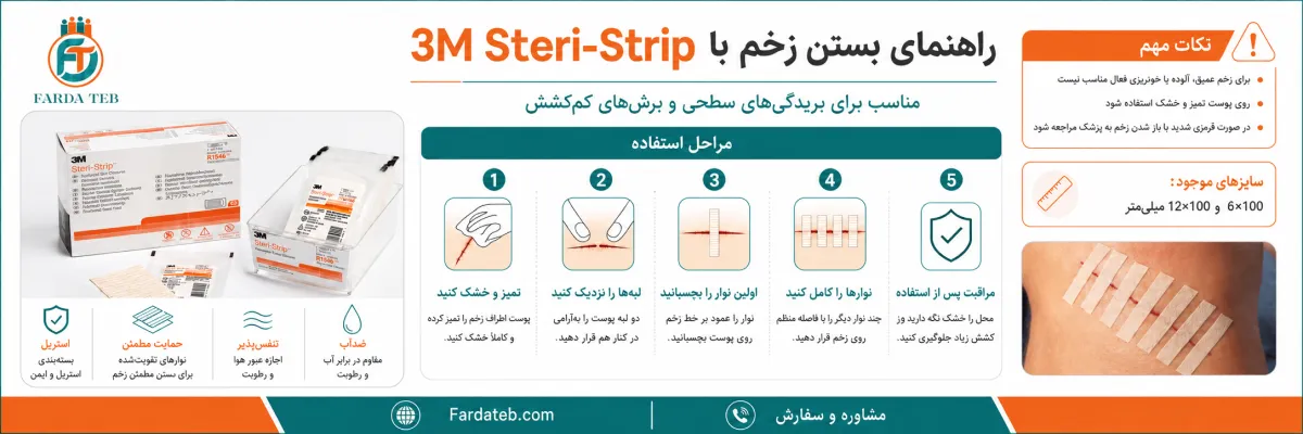 چسب بخیه 3M تری ام 2 راهنمای بخیه زدن با استفاده از چسب بخیه
