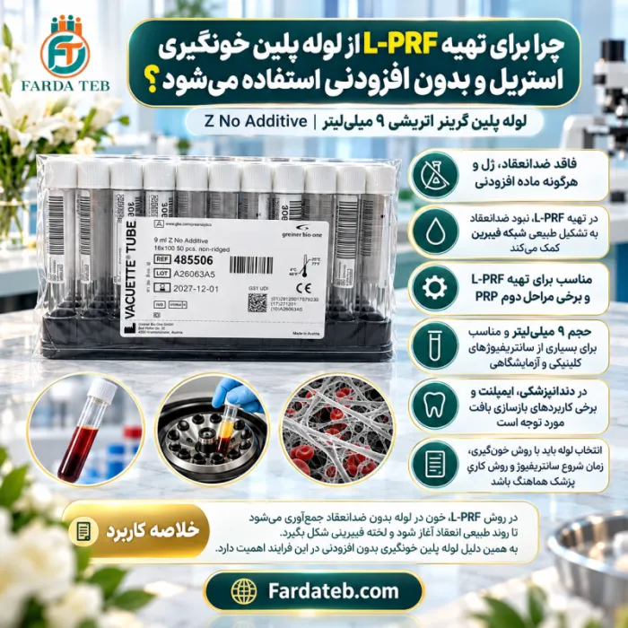 تهیه L-PRF از لوله پلین خونگیری استریل و بدون افزودنی